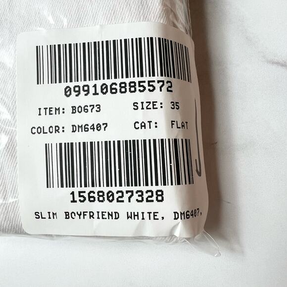 J.CREW Slim Boyfriend Jean White Cotton Blend Stretch Pockets Zip Size 35 NEW - Picture 3 of 4